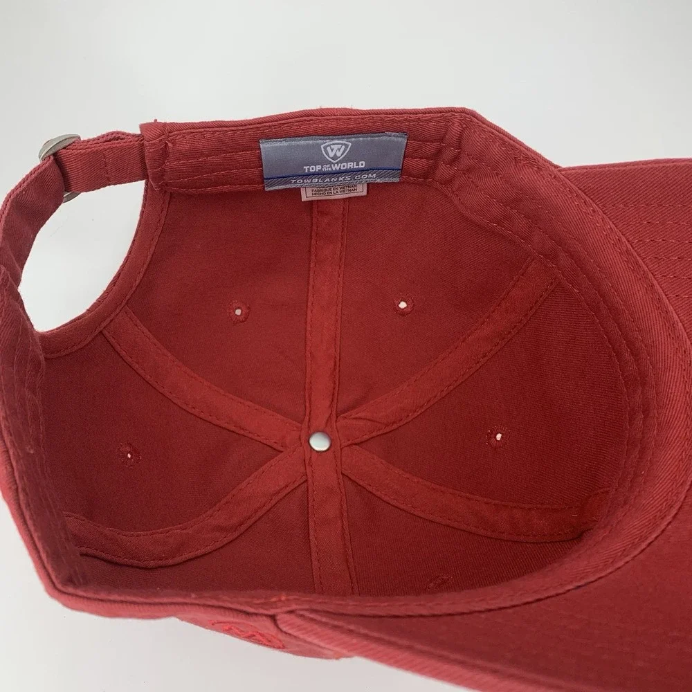 Top of the World Blank Hat Crimson Red Adjustable Strap TOW Dad Baseball Cap